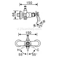 Van trộn vòi sen bằng đồng thau tiếp xúc với màu vàng hồng được đánh bóng